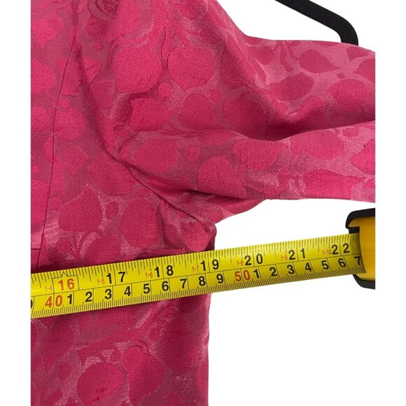 Vintage Alper Schwartz Womens Dress Jacket Set Small Pink Jacquard Cocktail 70s - Picture 8 of 15